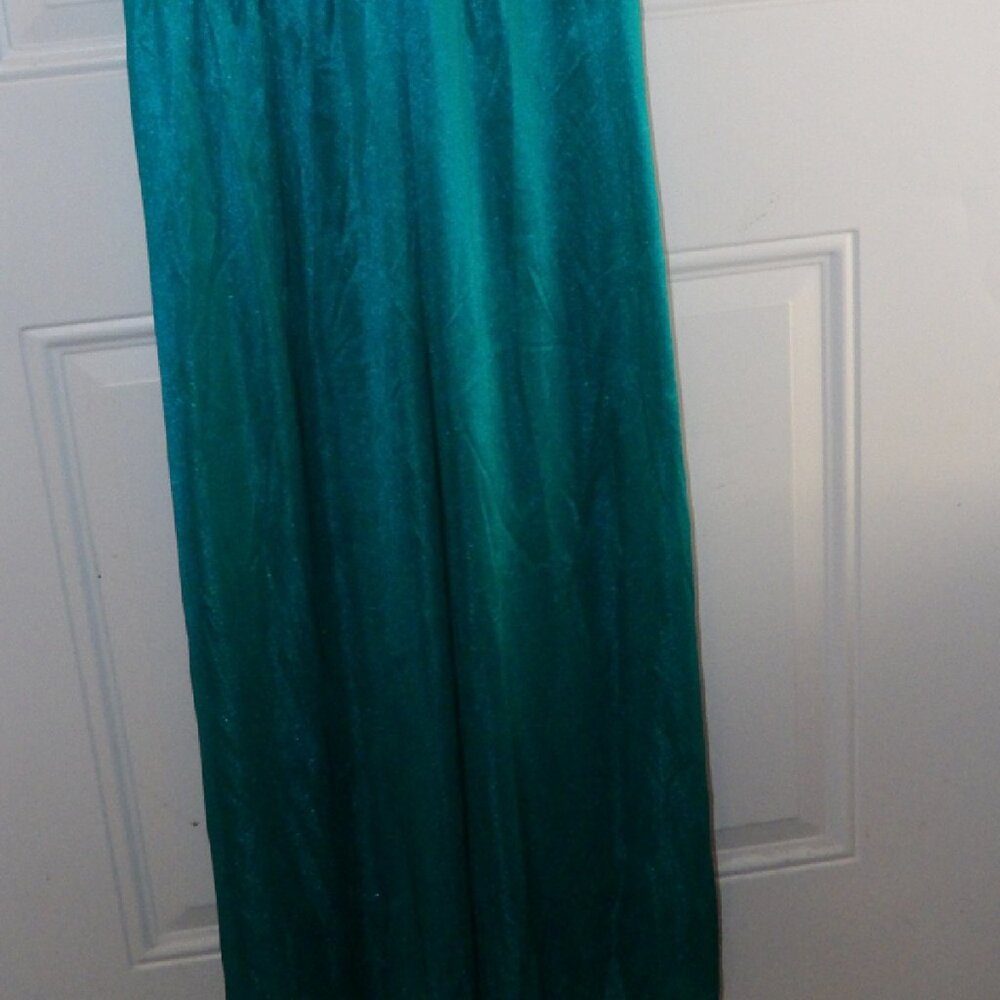 Vintage Adonna Nightgown Jade Nylon Spandex Stretch Bodice Gown Size Large NWT - Picture 2 of 7
